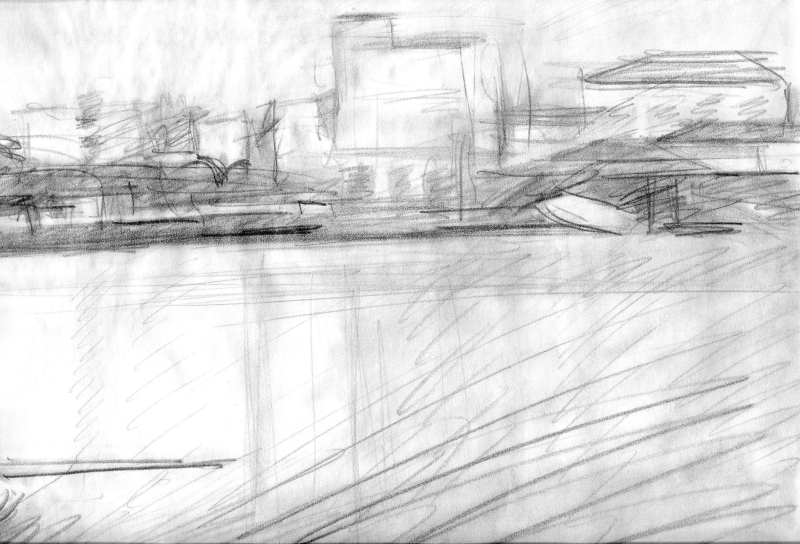 croquis de paysage grec